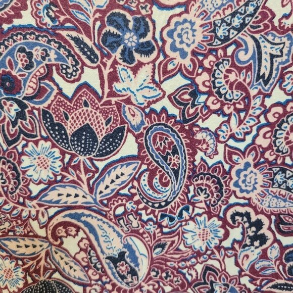 Westport 1962 Sz L SS Floral Beaded Keyhole Neckline Rayon Blend Stretch Blouse - Picture 4 of 6